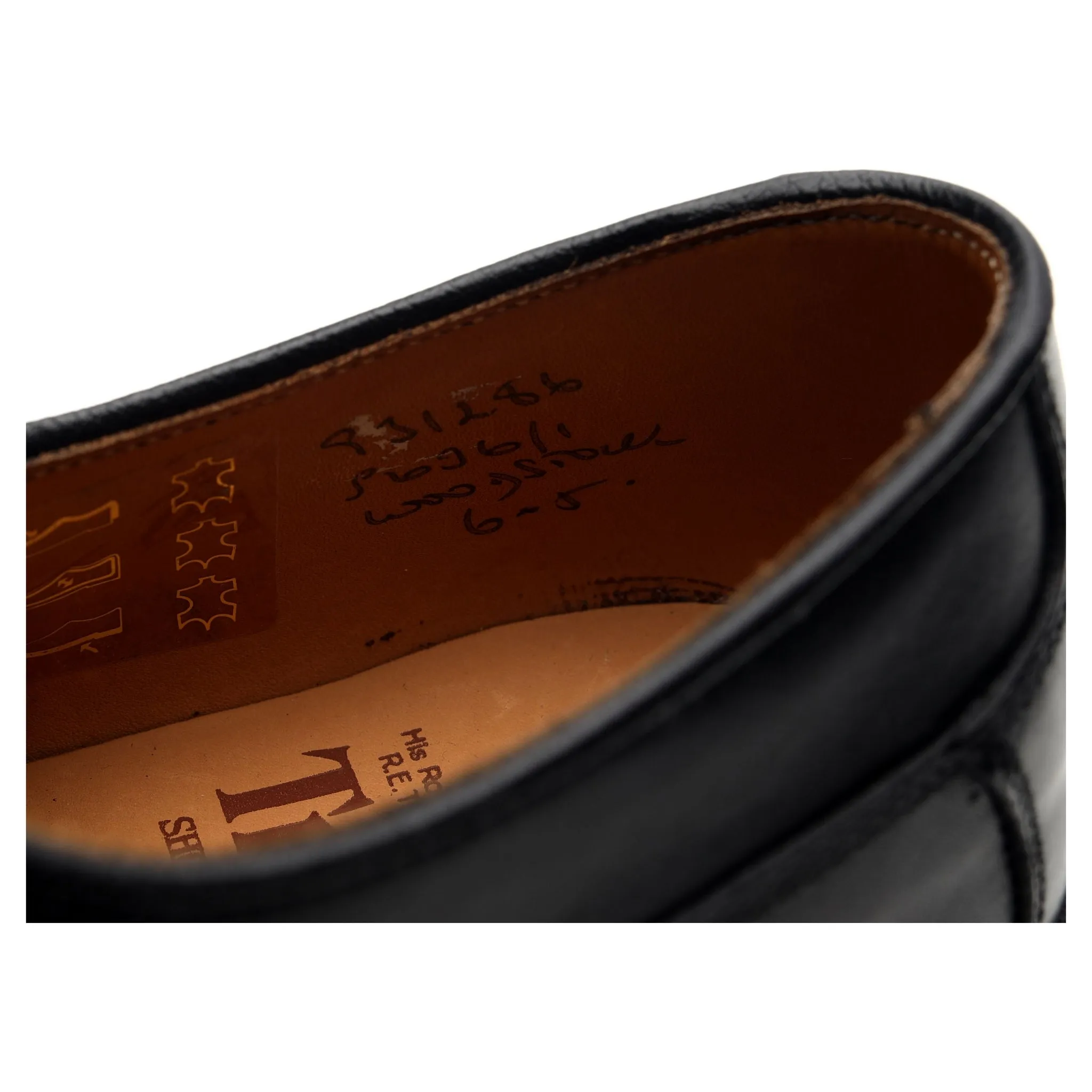 'Woodstock' Black Leather Derby UK 6