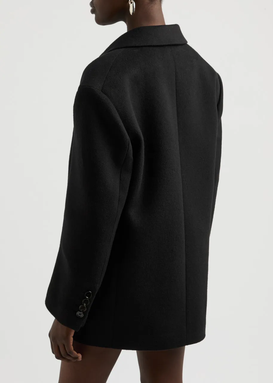 Wool-blend coat with bow detail by BLUMARINE