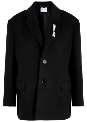 Wool-blend coat with bow detail by BLUMARINE