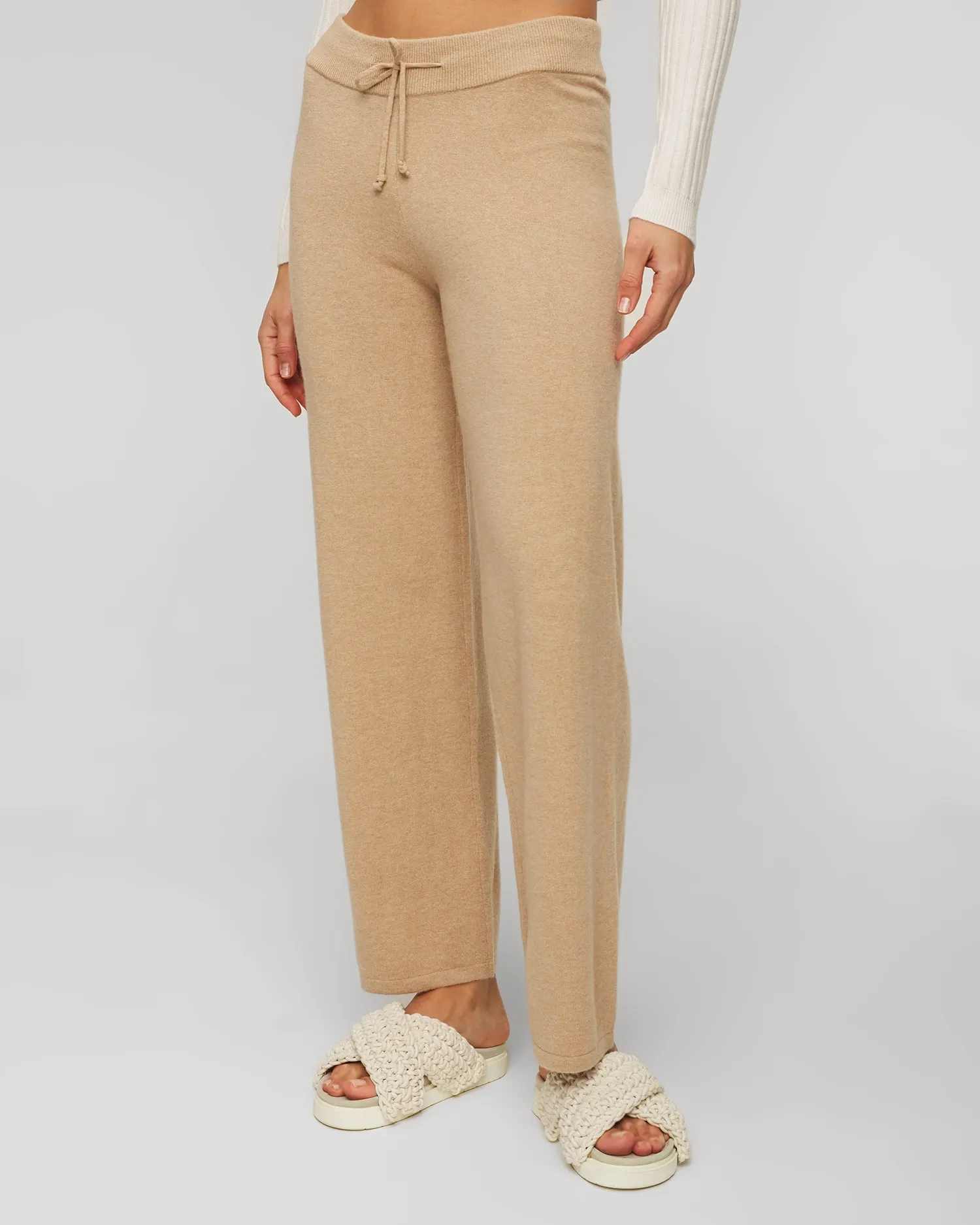 Wool knit trousers with cashmere Juvia Frieda 83219319-camel