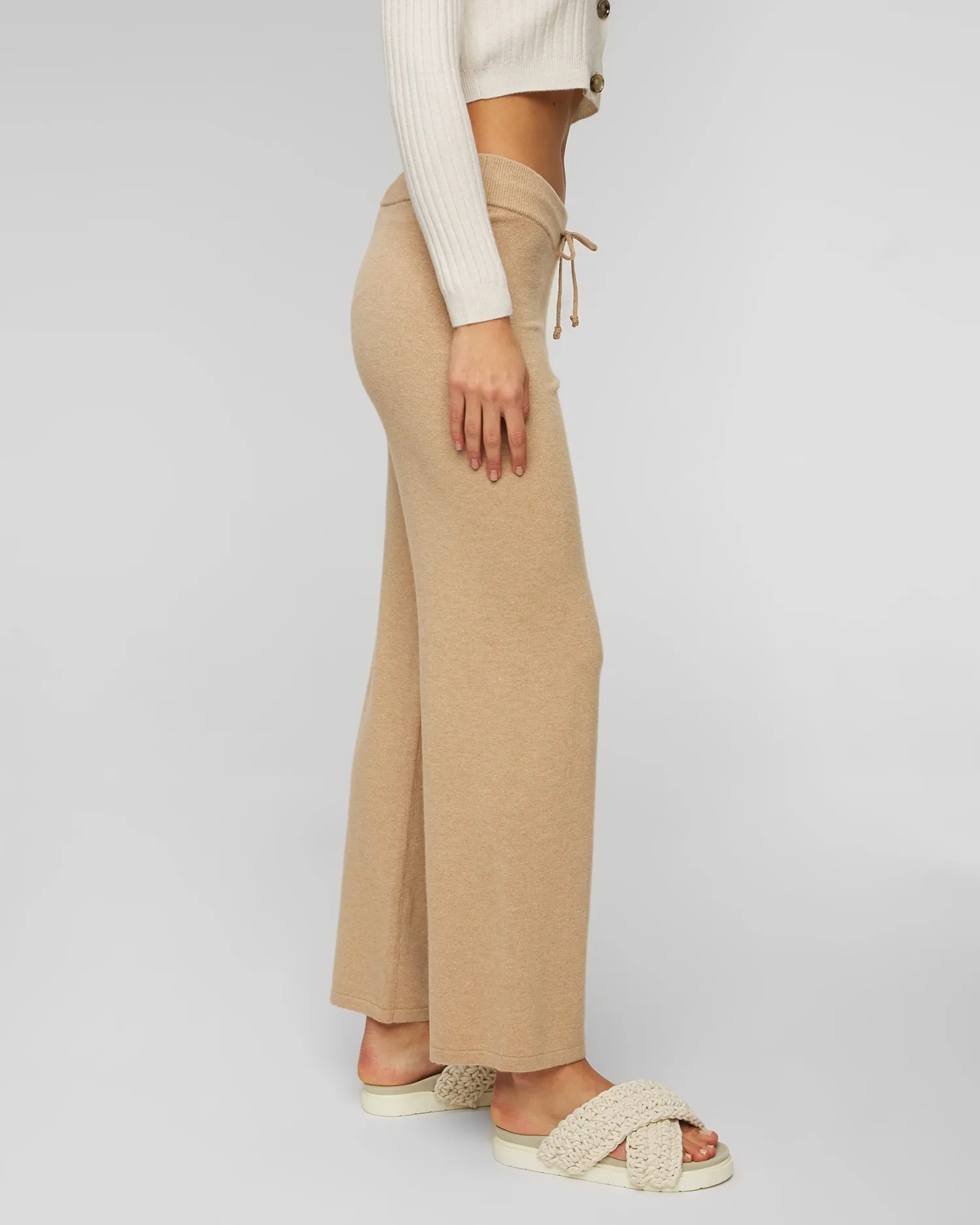 Wool knit trousers with cashmere Juvia Frieda 83219319-camel