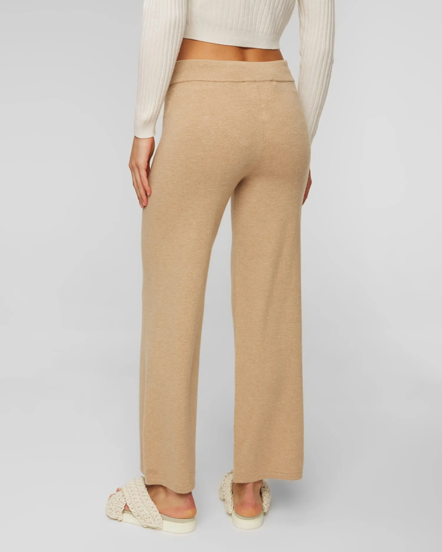 Wool knit trousers with cashmere Juvia Frieda 83219319-camel