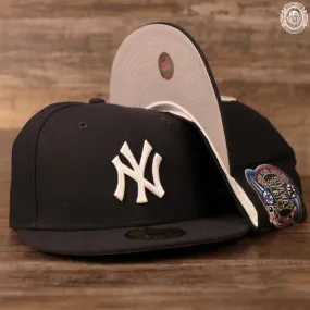 Yankees On-Field Grey Bottom Fitted Cap | New York Yankees 2000 Game Worn Subway Series Side Patch Gray Under Brim 59Fifty Fitte