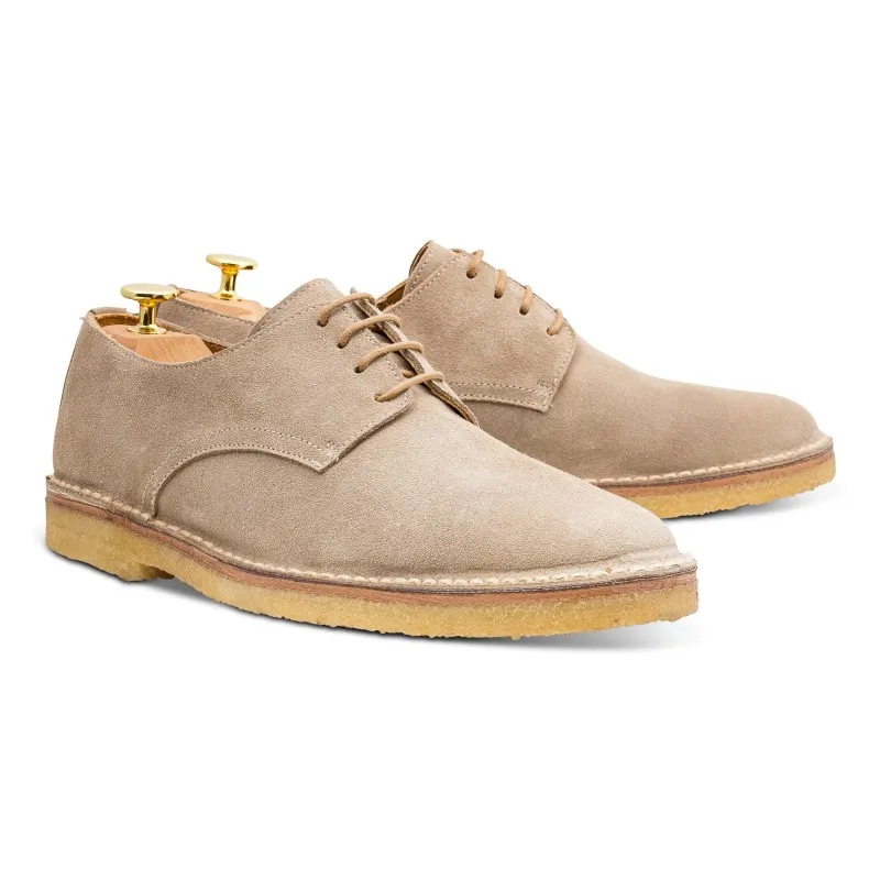 Yanko Stitchdown plain toe derby sand suede