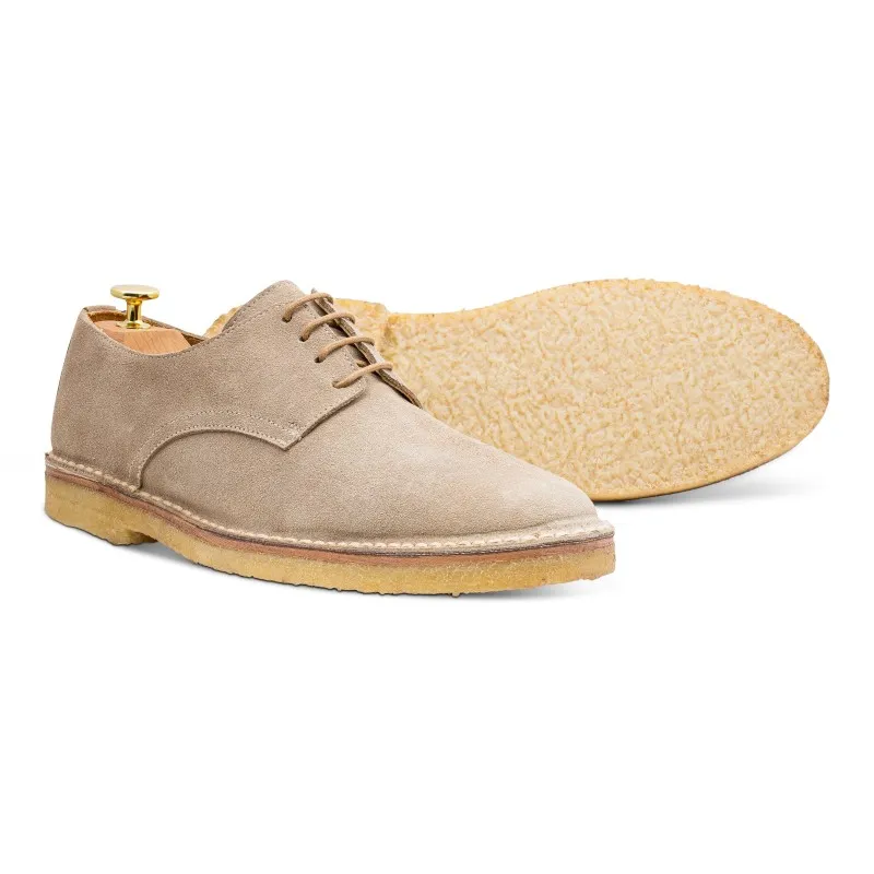 Yanko Stitchdown plain toe derby sand suede