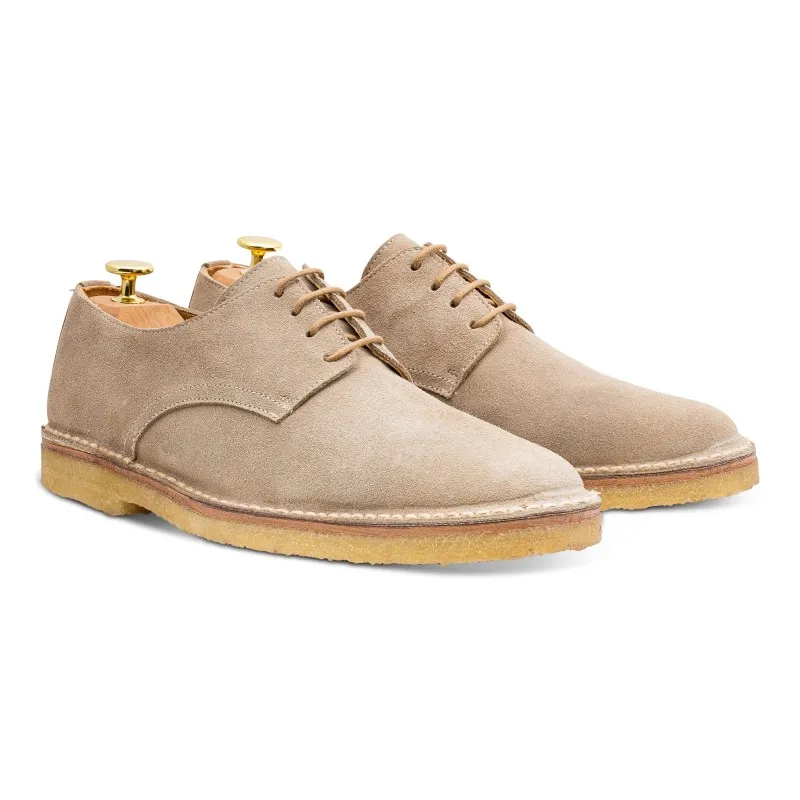 Yanko Stitchdown plain toe derby sand suede