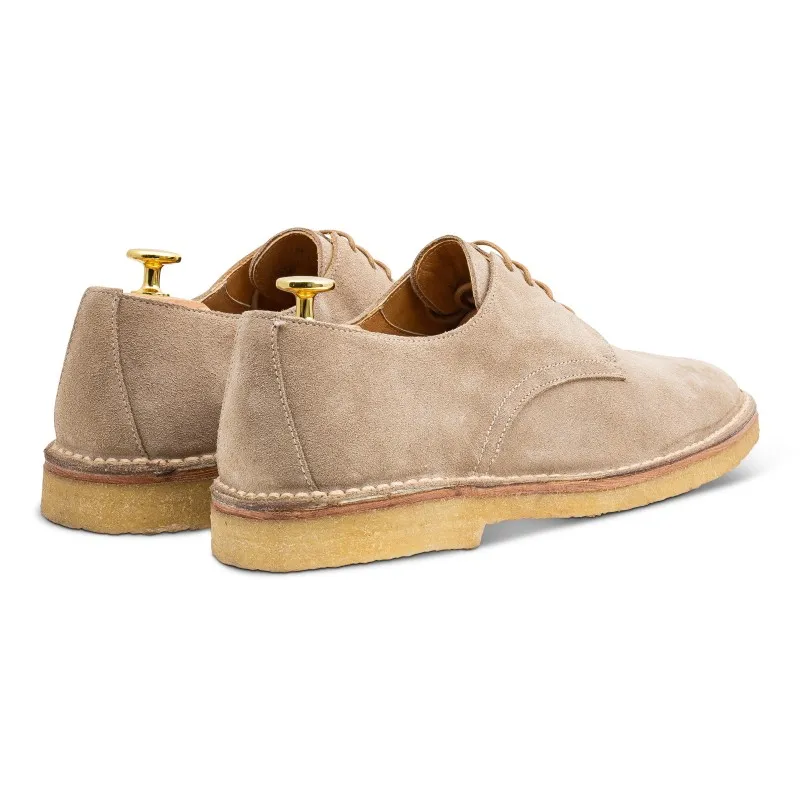 Yanko Stitchdown plain toe derby sand suede