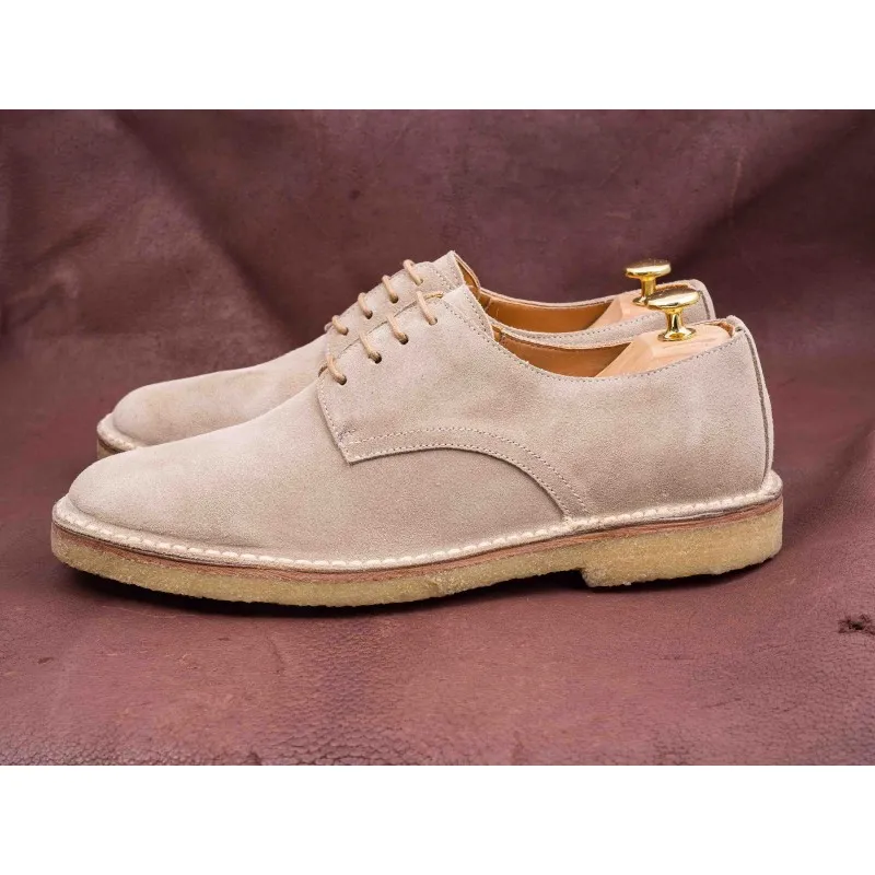 Yanko Stitchdown plain toe derby sand suede