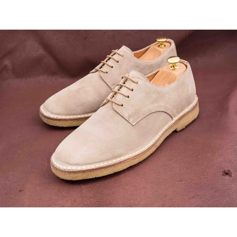 Yanko Stitchdown plain toe derby sand suede