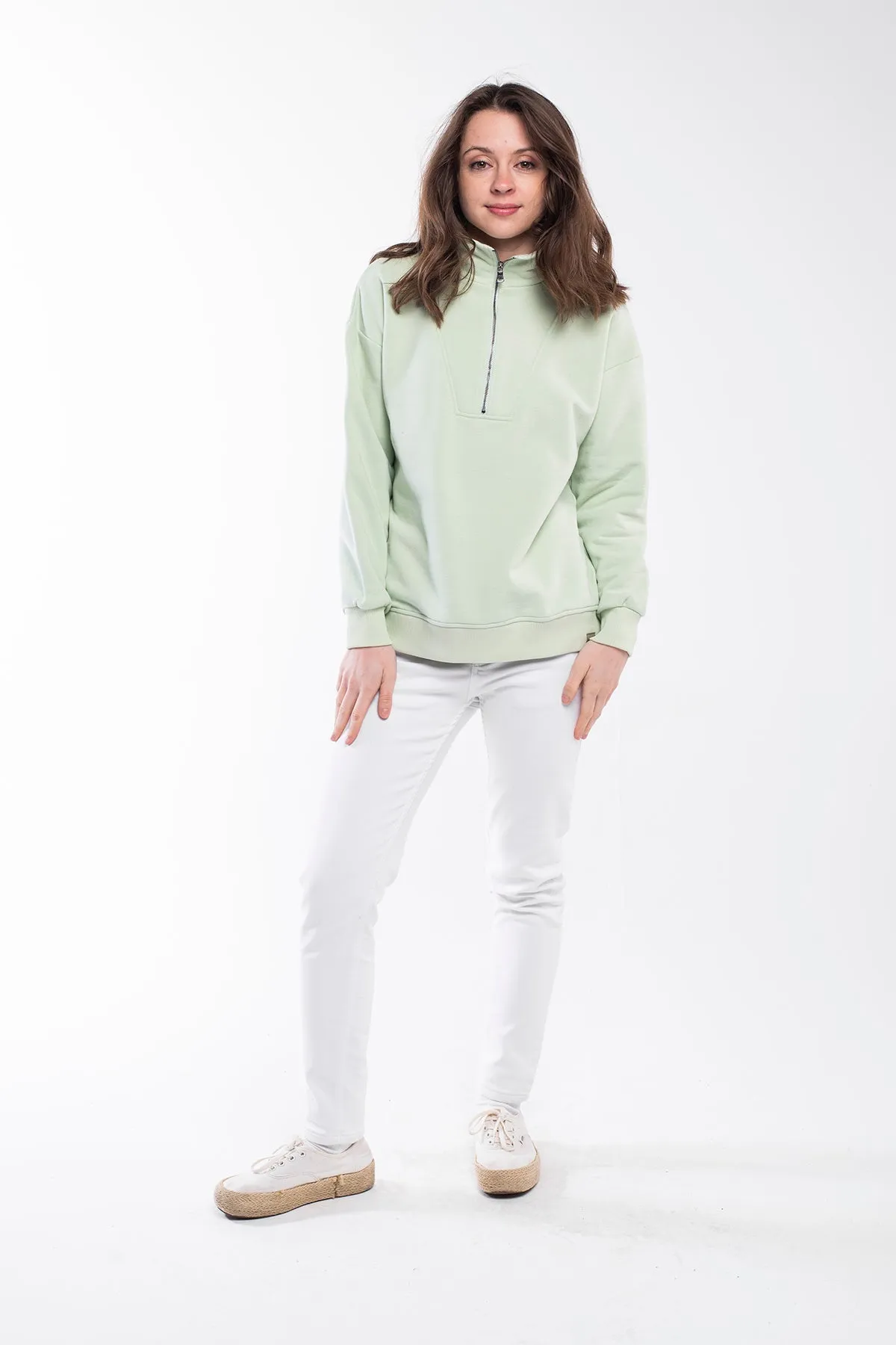 Zipped Neck Sweatshirt